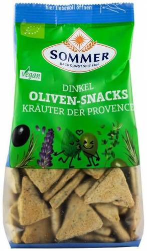 Snack din faina de grau spelta cu masline si ierburi de Provence - eco-bio 150g - Sommer