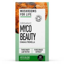 Organic Myco Beauty Chaga si Tremella, 800 mg, Pure Grade Extracts, 60 capsule, MushroomsForLife