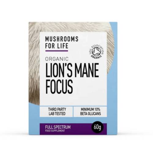 Organic Lions Mane Focus, 1000 mg, Full Spectrum Powder, 60 grame, MushroomsForLife