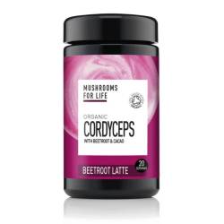 Organic Cordyceps Beetroot Latte Pure Grade Extract, 130 g, 20 portii, MushroomsForLife