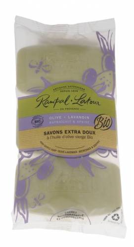 Pachet cu 3 sapunuri cu maslina si lavanda, 450g - Rampal Latour