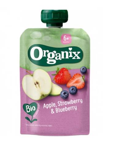 Organix Piure bio de mere, capsuni si afine 6+ luni 100 g