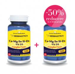 Ca + Mg + Se + Si + Zn Organice cu D3 60 capsule oferta 1 + 1 50% din al II - lea
