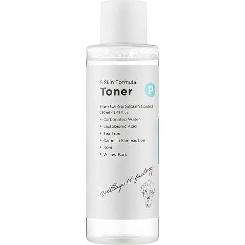 Toner echilibrant pentru pori si controlul sebumului P Skin Formula, 250ml, Village 11 Factory