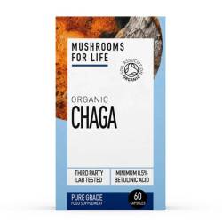 Organic Chaga, 800 mg, Pure Grade Extract, 60 capsule, MushroomsForLife