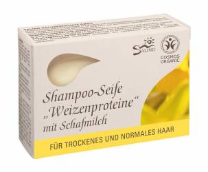 Sampon solid cu lapte de oaie si proteine din grau pentru par normal sau uscat, 125g - Saling Naturprodukte