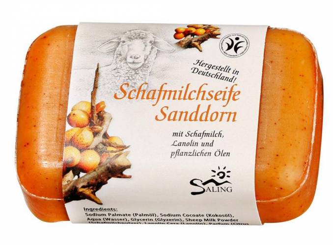 Sapun cremos cu lapte de oaie si catina alba, 100g - Saling Naturprodukte