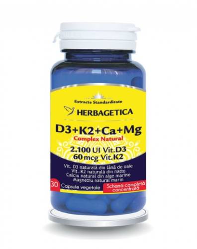 Complex Natural D3+K2+Ca+Mg 30 capsule