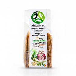 Crackers integrali cu ceapa si floarea soarelui, 100 g, LaBiscuiterie