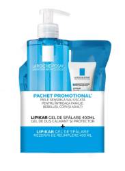 La Roche Posay Pachet Lipikar Lavant Gel de spalare + Rezerva 400 ml + Balsam Lipikar Baume Light AP+M 15 ml