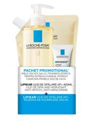La Roche Posay Pachet Lipikar AP+ Ulei de spalare 400 ml + Rezerva 400 ml + Balsam Lipikar Baume Light AP+M 15 ml