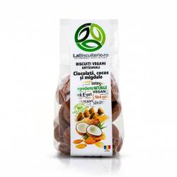 Biscuiti vegani cu Ciocolata cocos si migdale, fara zahar, 120 g, LaBiscuiterie