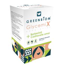 GlycemiX - Prebiotic inovator pentru echilibrul glicemic si satatea metabolica, 60 capsule, Greenbiom
