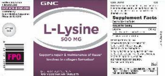 L-lysine 500 Mg, L-lizina, 100tb - Gnc