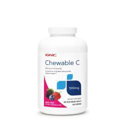 Chewable c 500mg, vitamina c masticabila, aroma de mix de fructe, 180tbl - Gnc