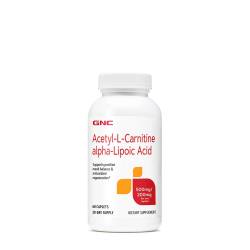 Acetyl-L-Carnitine alpha-Lipoic Acid, ALA Acetil L-Carnitina 500mg si Acid Alfa Lipoic 200mg, 60tbl - Gnc