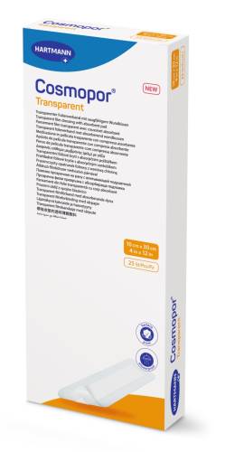 Plasture transparent Cosmopor Transparent 10x30 cm, 25 buc – Hartmann
