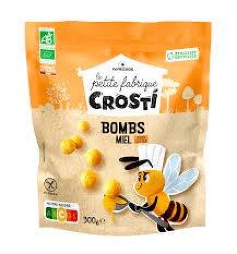 Bilute expandate din porumb cu miere, pentru copii, eco-bio, 300 g, Crosti