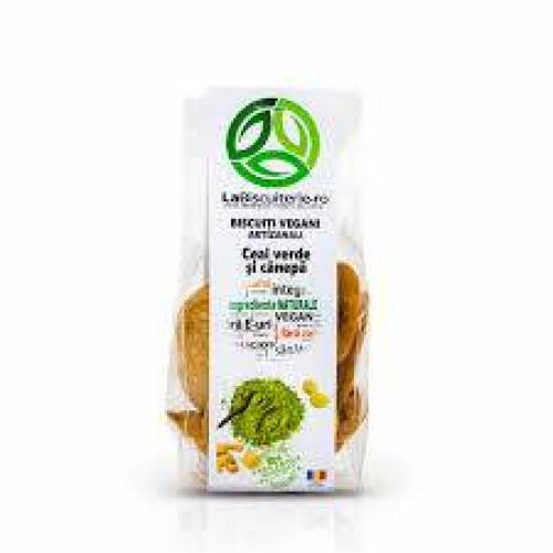 Biscuiti vegani cu Ceai verde si Canepa, 120 g, LaBiscuiterie