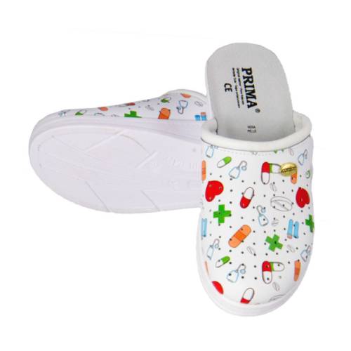 Saboti din piele PRIMA, design medical cu pastilute, marime 39