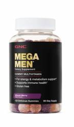 Multivitamine Jeleuri Pentru Barbati Cu Aroma Naturala De Fructe De Padure, Mega Men Gummy Multivitamin, 120Jeleuri - Gnc