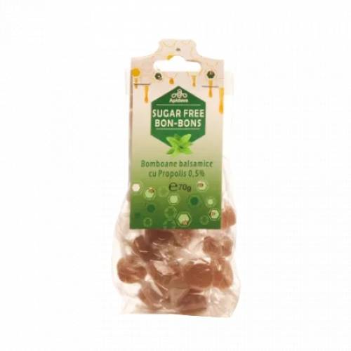 Bomboane balsamice cu Propolis fara zahar, 70 g, Apidava