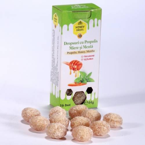 Apidava Dropsuri cu Propolis, Miere si Menta, 44 g