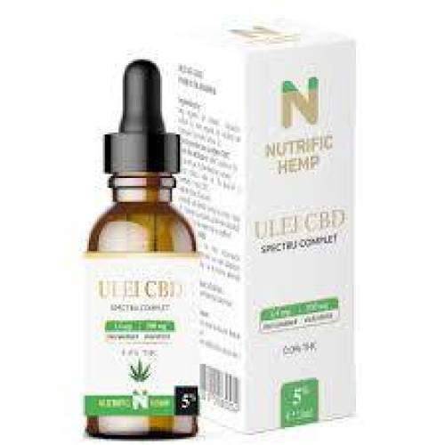 Ulei CBD 5%, spectru complet, 500 mg CBD, 10 ml, Nutrific