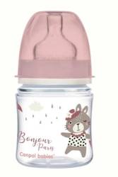 Canpol 35/231 biberon roz anticolici cu gat larg 120 ml