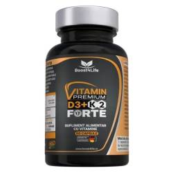 Vitamina D3+K2 Premium Forte, 5000 UI, 60 capsule moi, Boost4Life