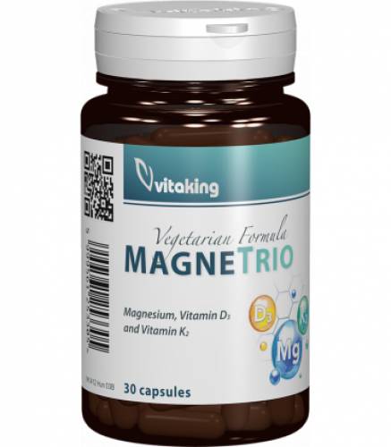 MagneTrio cu Vitamina K2, Magneziu si D3, 30cps - Vitaking