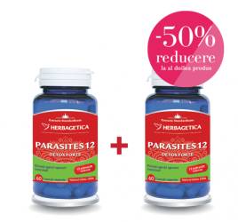 Parasites 12 Detox Forte 60 capsule 1 + 1 50% din al II lea