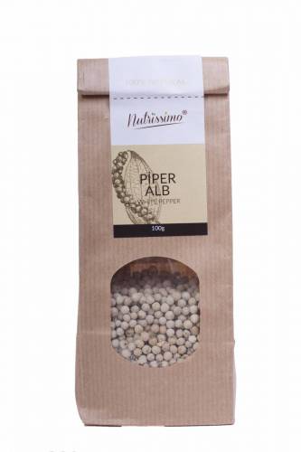 Piper alb boabe, 100g - Nutrissimo