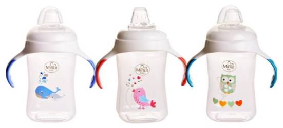 Cană cu mânere și cioc de silicon 300 ml 6+ luni