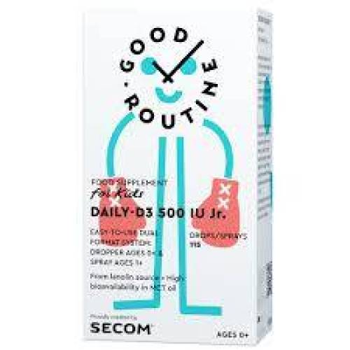 Vitamina D3 pentru copii Daily-D3 Jr, 500 IU, 15 ml, Good Routine, Secom