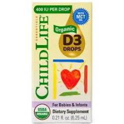 Vitamina D3 pentru copii, 400 UI, 6.25 ml, Child Life - Secom