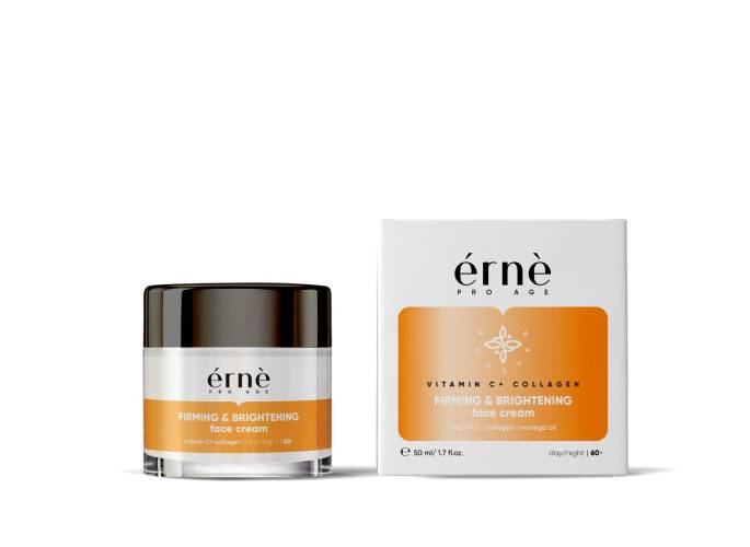 Crema tonifianta si iluminanta zi/noapte pentru fata cu Vitamina C si Colagen 60+, 50ml, Erne