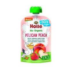 Piure din piersici, capsuni, mere si ovaz, pentru copii, + 6 luni, eco-bio, 100 g, Holle