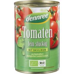 Rosii bucati in sos de rosii cu busuioc, eco-bio, 400g - Dennree