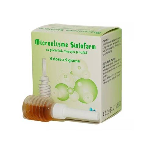 Microclisme Adulti cu glicerina, musetel si nalba, Sintofarm, 6 doze
