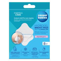 Plasturi cu hidrogel si lanolina pentru mameloane iritate 1/656, 8 bucati, Canpol babies