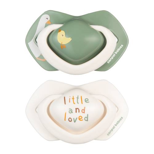 Suzeta simetrica de silicon pentru 0-6 luni Goose 22/667, 2 bucati, Canpol babies