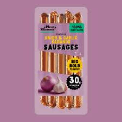 Alternativa vegana la carnati Kabanos cu ceapa si usturoi, 160 g, Plenty Reasons