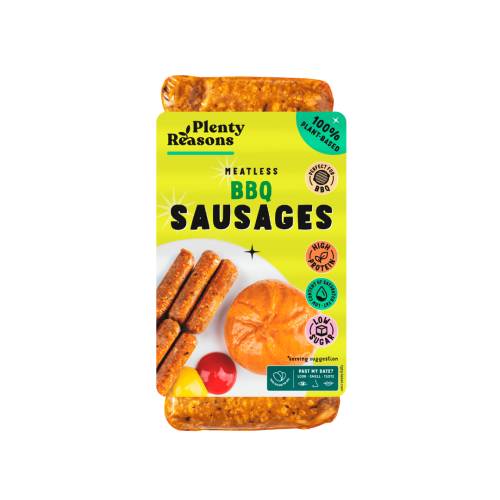 Alternativa vegana la carnati BBQ, 180 g, Plenty Reasons