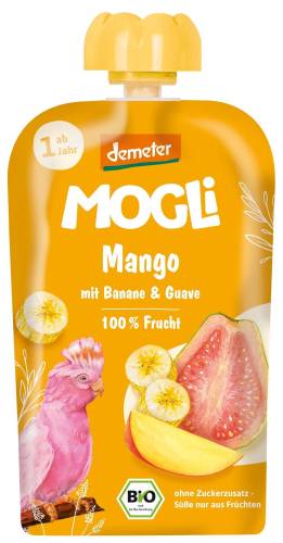 Piure de Mango, Guava si Banane, 1 an +, eco-bio, 100 g, Mogli