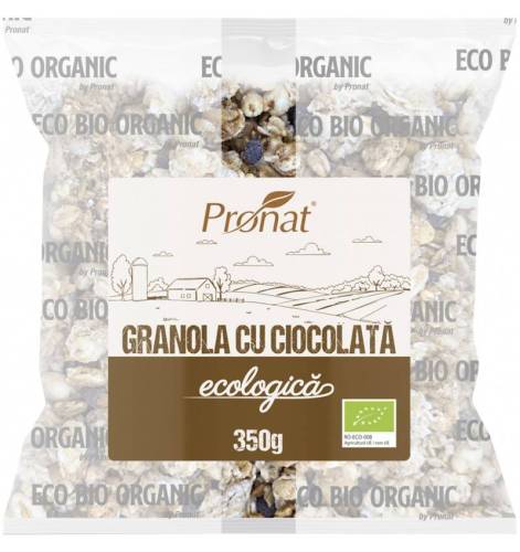 Granola cu ciocolata, eco-bio, 350 g, Pronat