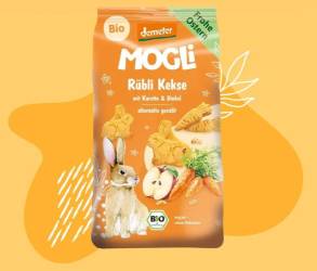Biscuiti cu morcovi si mere, eco-bio, 125 g, Mogli