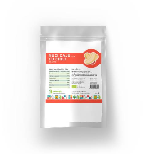 Nuci Caju coapte cu Chili, eco-bio, 250 g, ManagisBIO