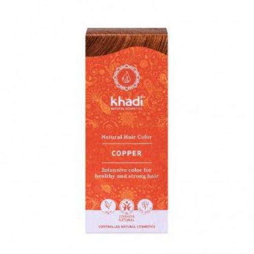 Vopsea de par naturala, culoare Cupru, 100g - Khadi