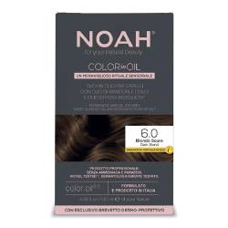 Vopsea de par permanenta fara amoniac, 6.0 Dark Blond, Color in Oil, 135 ml, Noah